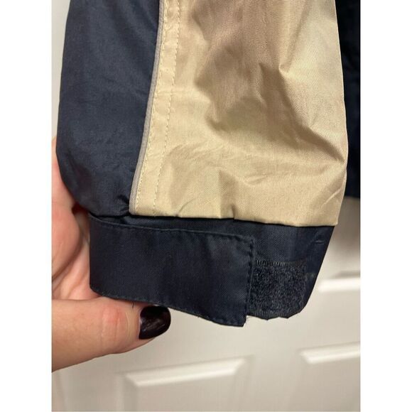 Vintage Dimco Girl Scouts Tan & Black Mesh Lined Hooded Windbreaker Sz L - Picture 6 of 9